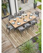 Kelia Garten-Essgruppe für 8 Personen, anthrazitgrau