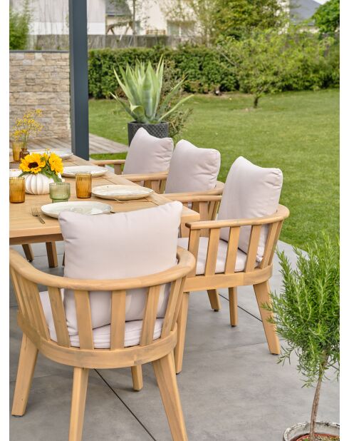 Set de comedor de jardín Liso de 8 plazas marrón/gris