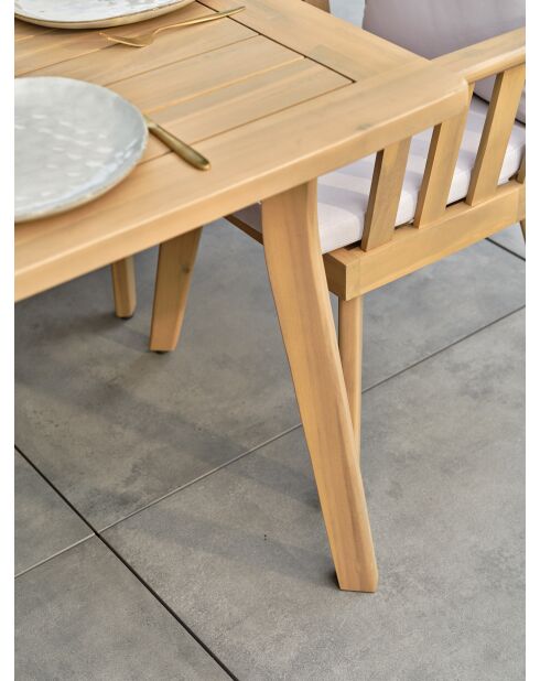 Set de comedor de jardín Liso de 8 plazas marrón/gris