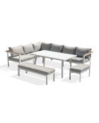 Set da pranzo da giardino Majari 9 posti bianco