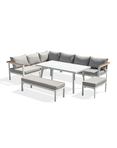 Set da pranzo da giardino Majari 9 posti bianco