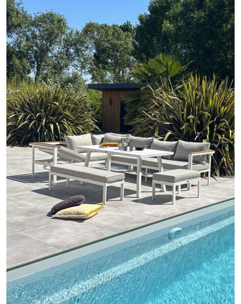 Set da pranzo da giardino Majari 9 posti bianco