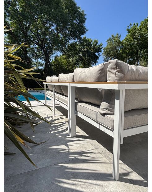 Set da pranzo da giardino Majari 9 posti bianco