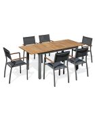 Ensemble repas de jardin Orsino 6 places gris anthracite