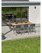 Ensemble repas de jardin Orsino 6 places gris anthracite