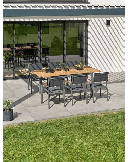 Set da pranzo da giardino Orsino 6 posti grigio antracite