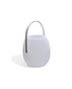 Lampe enceinte bluetooth sans fil Aurea poignée métal blanc - 22x36 cm