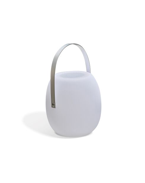 Lampe enceinte bluetooth sans fil Aurea poignée métal blanc - 22x36 cm