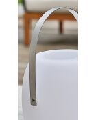 Lampe enceinte bluetooth sans fil Aurea poignée métal blanc - 22x36 cm