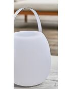 Lampe enceinte bluetooth sans fil Aurea poignée métal blanc - 22x36 cm