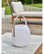 Lampe enceinte bluetooth sans fil Aurea poignée métal blanc - 22x36 cm