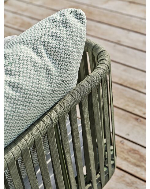 Canapé de jardin Barlia en aluminium olive/gris clair