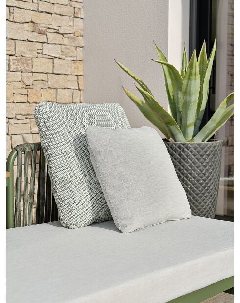 Canapé de jardin Barlia en aluminium olive/gris clair