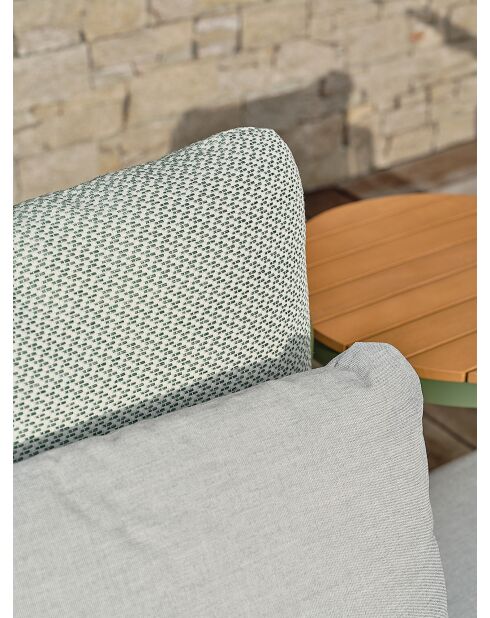 Canapé de jardin Barlia en aluminium olive/gris clair