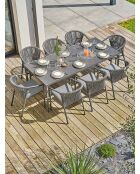 Tigua Garten-Essgruppe für 8 Personen, anthrazitgrau