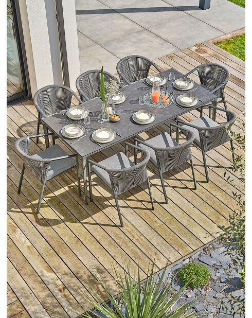 Tigua 8-zits antracietgrijze tuinset