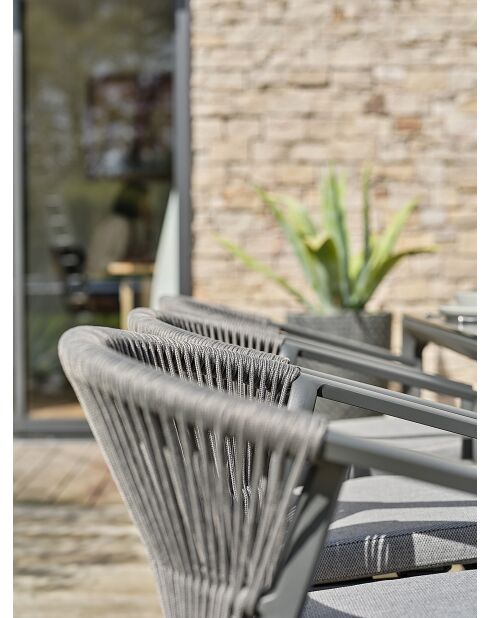 Tigua 8-zits antracietgrijze tuinset