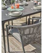 Tigua Garten-Essgruppe für 8 Personen, anthrazitgrau