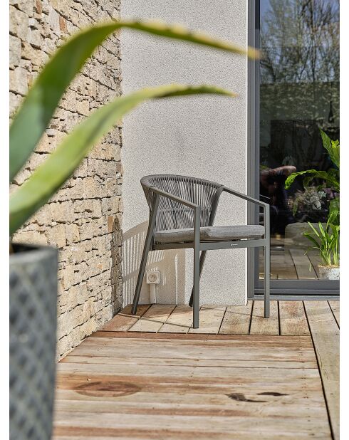 Tigua Garten-Essgruppe für 8 Personen, anthrazitgrau