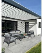 Salon bas de jardin Kelia gris anthracite/ivoire
