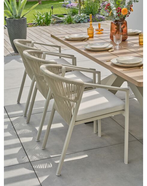 Kelia Garten-Essgruppe für 6 Personen, Grün/Elfenbein