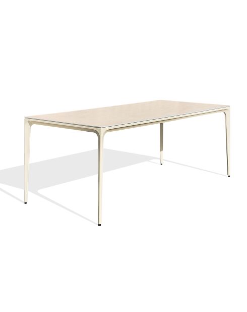 Table de jardin aluminium Tigua grège - 200x90x74 cm