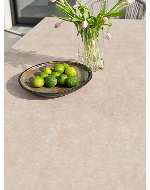 Table de jardin aluminium Tigua grège - 200x90x74 cm