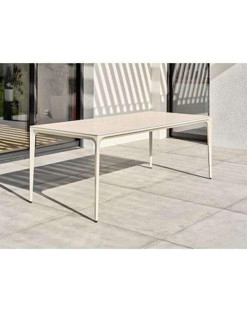 Table de jardin aluminium Tigua grège - 200x90x74 cm