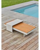 Muebles de jardín de esquina Minera de aluminio y acacia gris claro/gris