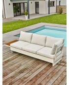 Muebles de jardín de esquina Minera de aluminio y acacia gris claro/gris