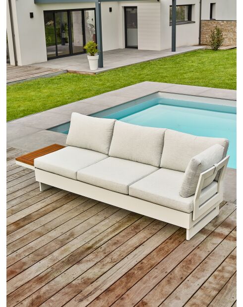 Muebles de jardín de esquina Minera de aluminio y acacia gris claro/gris