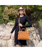 Massy Luxe braune Lederhandtasche - 25x19x10 cm