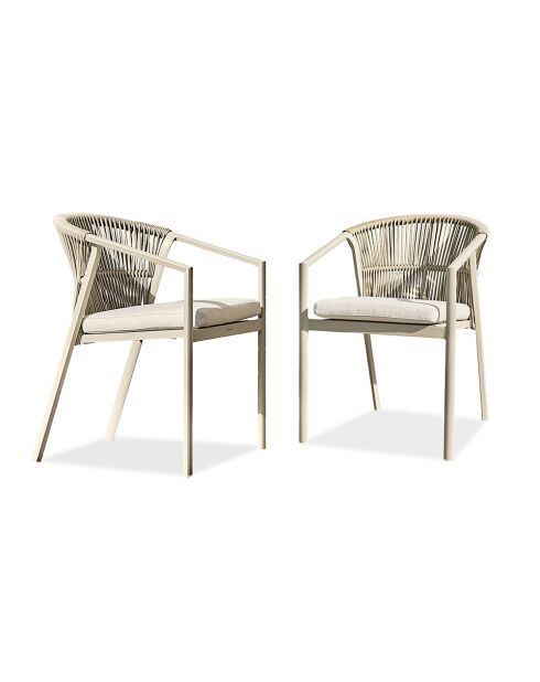 2 Gartenstühle Gambi, grün/elfenbeinfarben, 62 x 56 x 79 cm