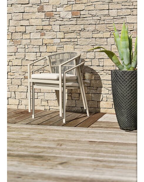 2 Gartenstühle Gambi, grün/elfenbeinfarben, 62 x 56 x 79 cm