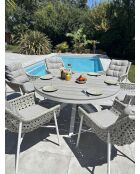 Ensemble repas de jardin Elba 6 places blanc/gris clair