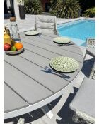 Ensemble repas de jardin Elba 6 places blanc/gris clair
