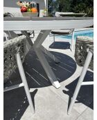 Ensemble repas de jardin Elba 6 places blanc/gris clair