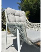 Ensemble repas de jardin Elba 6 places blanc/gris clair