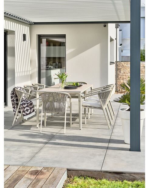 Tigua Garten-Essgruppe für 8 Personen, Grün/Elfenbein