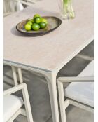 Set de comedor Tigua para jardín, 8 plazas, color verde y marfil