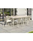 Set de comedor Tigua para jardín, 8 plazas, color verde y marfil