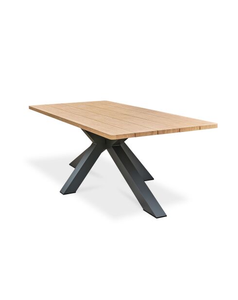 Kelia Gartentisch Anthrazitgrau/Natur - 220x102x74 cm