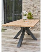 Kelia Gartentisch Anthrazitgrau/Natur - 220x102x74 cm