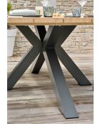 Kelia Gartentisch Anthrazitgrau/Natur - 220x102x74 cm