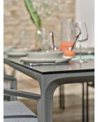 Tigua 6-zits antracietgrijze eetset voor in de tuin