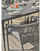 Tigua 6-zits antracietgrijze eetset voor in de tuin