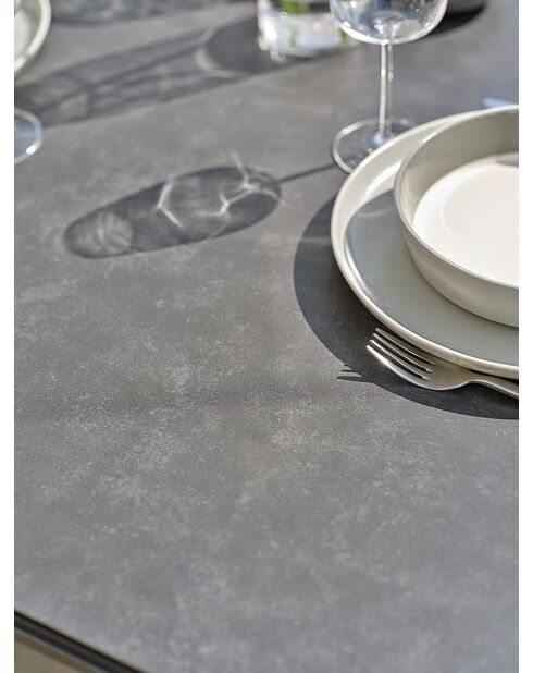 Ensemble repas de jardin Tigua 6 places gris anthracite