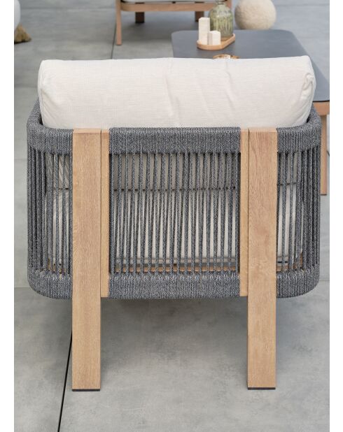 Salon bas de jardin Jespar en aluminium marron/grège