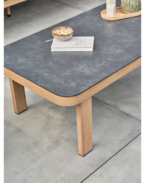 Salon bas de jardin Jespar en aluminium marron/grège