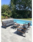 Salon de jardin bas Tadeo noir/gris anthracite